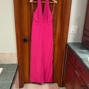 Lulu's Hot Pink Wide Leg Jumpsuit